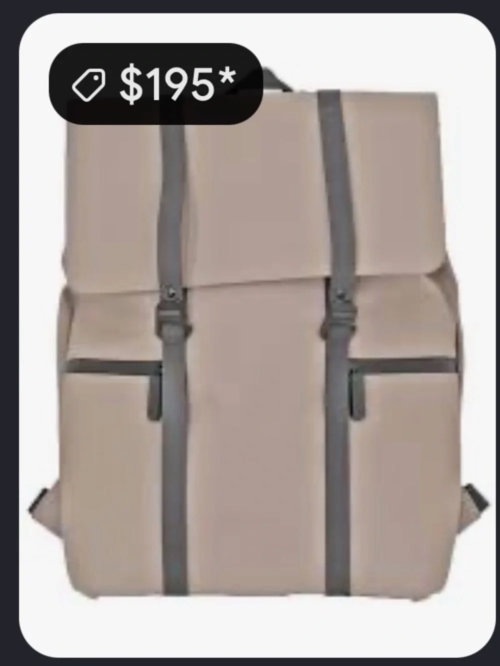 Duchamp Taupe Leather Backpack with Black Trim
